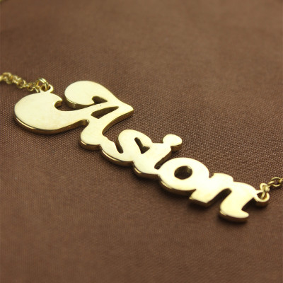Personalised 18ct Gold Plated BANANA Font Style Name Necklace - Name My Jewellery