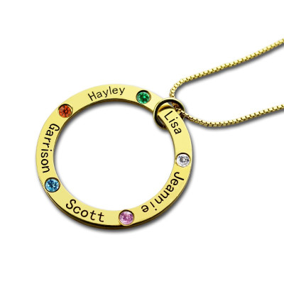 Family Circle Names Necklace For Mother In Gold - Name My Jewellery
