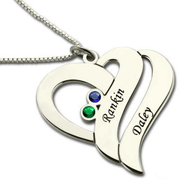 Two Hearts Forever One Necklace Sterling Silver - Name My Jewellery