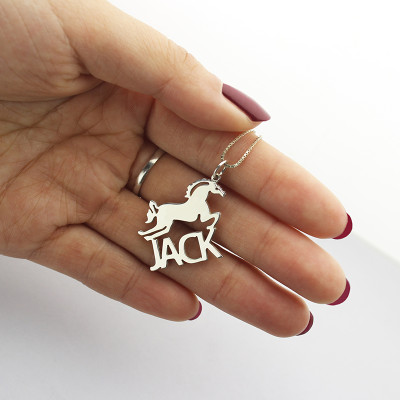 Personalised Horse Name Necklace for Kids Silver - Name My Jewellery