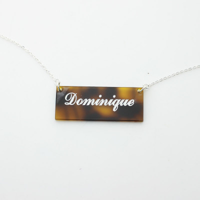 Personalised Acrylic Bar Carrie Name Necklace - Name My Jewellery