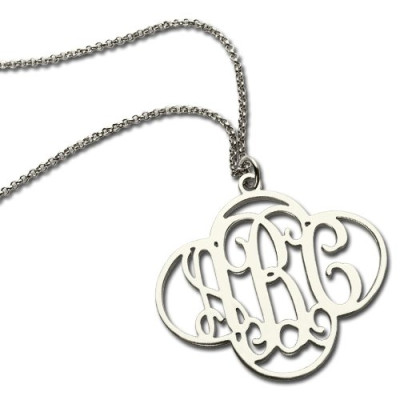 Personalised Cut Out Clover Monogram Necklace Sterling Silver - Name My Jewellery