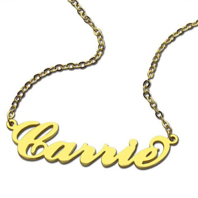 Personalised Carrie Name Necklace 18ct Gold Plated - Name My Jewellery
