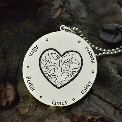 Family Tree Jewellery Necklace Engraved Names - Name My Jewellery