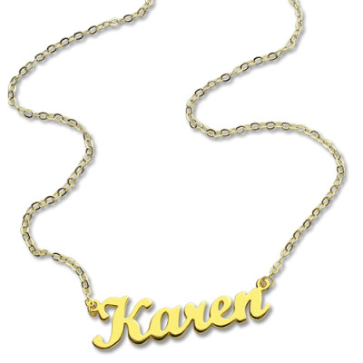 Gold Plated 925 Silver Karen Style Name Necklace - Name My Jewellery