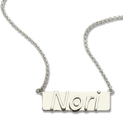 Personalised Nameplate Bar Necklace Sterling Silver - Name My Jewellery