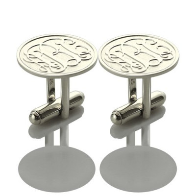 Engraved Cufflinks with Monogram Sterling Silver - Name My Jewellery