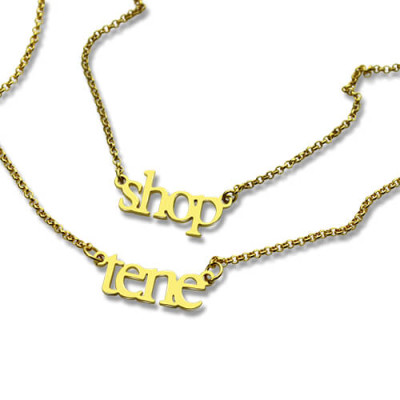 Double Layer Mini Name Necklace 18ct Gold Plated - Name My Jewellery