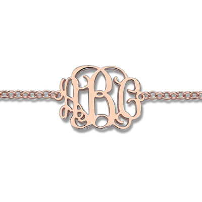 Rose Gold Plated Silver Monogram Bracelet - Name My Jewellery