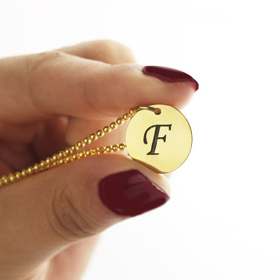Personalised Initial Charm Discs Necklace 18ct Gold Plated - Name My Jewellery