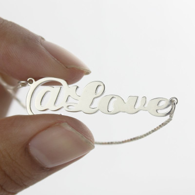 Twitter At Symbol Name Necklace Sterling Silver - Name My Jewellery