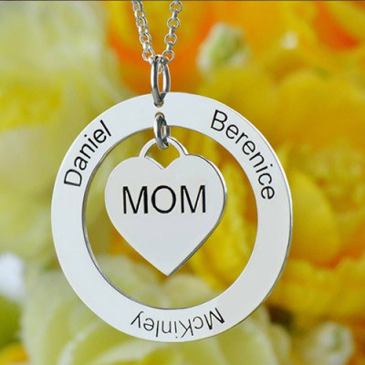 Family Names Necklace For Mom Sterling Silver - Name My Jewellery