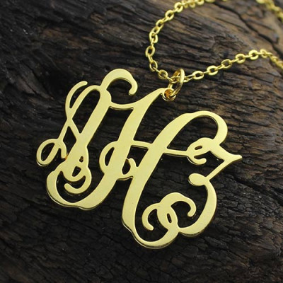 Solid Gold Taylor Swift Style Monogram Necklace 18ct - Name My Jewellery