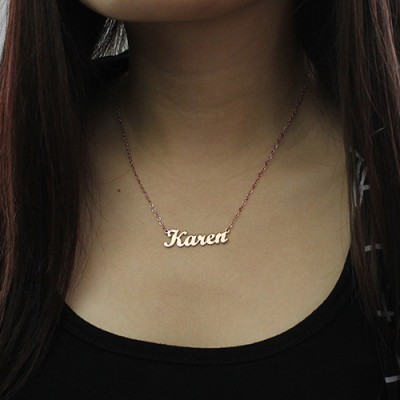 18ct Rose Gold Plated Karen Style Name Necklace - Name My Jewellery