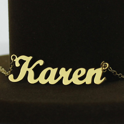18ct Gold Plated Karen Style Name Necklace - Name My Jewellery