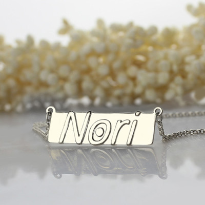 Personalised Nameplate Bar Necklace Sterling Silver - Name My Jewellery