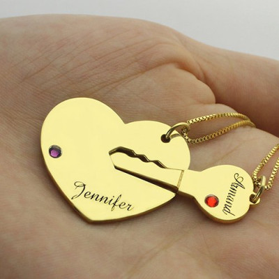 Key to My Heart Couple Name Pendant Necklaces Gold - Name My Jewellery