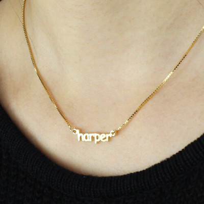 Personalised Mini Name Necklace 18ct Gold Plated - Name My Jewellery
