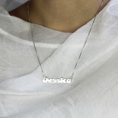 Kids Comic Name Necklace Sterling Silver - Name My Jewellery
