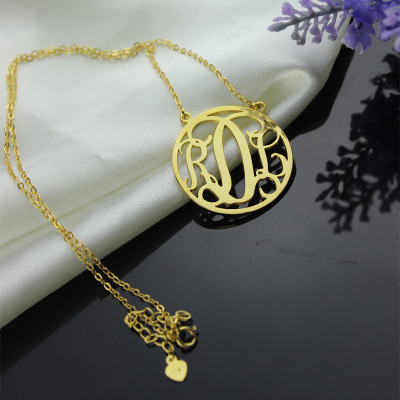 Circle 18ct Solid Gold Initial Monogram Name Necklace - Name My Jewellery