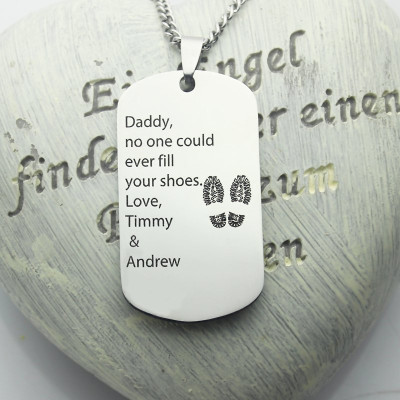 Father' Day Gift Dog Tag Name Necklace - Name My Jewellery