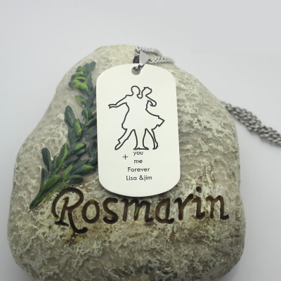 Dancing Theme Dog Tag Name Necklace - Name My Jewellery
