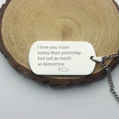 Love Song Dog Tag Name Necklace - Name My Jewellery