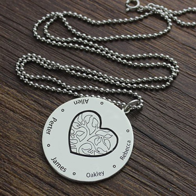 Family Tree Jewellery Necklace Engraved Names - Name My Jewellery