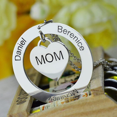 Family Names Necklace For Mom Sterling Silver - Name My Jewellery