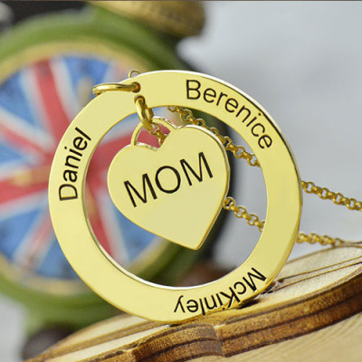 Family Names Necklace For Mom 18ct Gold Plating - Name My Jewellery