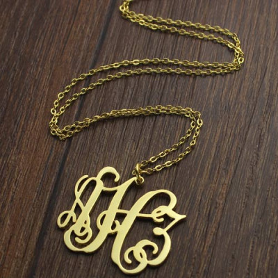 Solid Gold Taylor Swift Style Monogram Necklace 18ct - Name My Jewellery