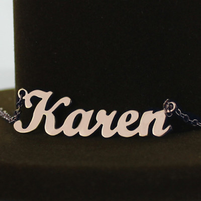 18ct Rose Gold Plated Karen Style Name Necklace - Name My Jewellery