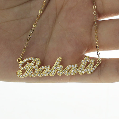 18ct Gold Plated Full Birthstone Carrie Name Necklace  - Name My Jewellery