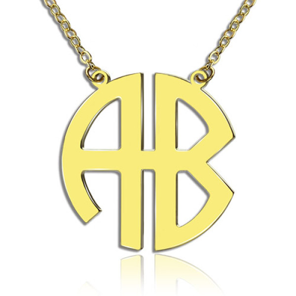 18ct Gold Plated 2 Letters Capital Monogram Necklace - Name My Jewellery