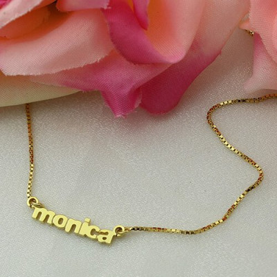 Personalised Small Lowercase Name Necklace in 18ct Gold Plated - Name My Jewellery