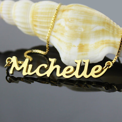 HandWriting Name Necklace 18ct Gold Plate - Name My Jewellery
