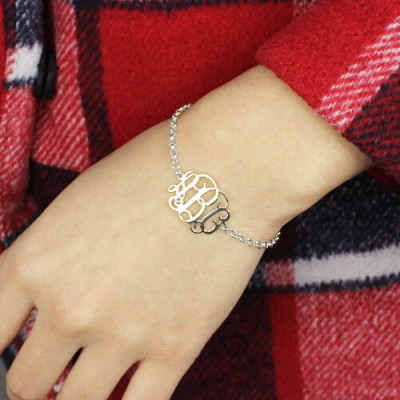 Sterling Silver Monogram Bracelet - Name My Jewellery