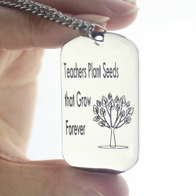 Man's Dog Tag Tree Name Necklace - Name My Jewellery