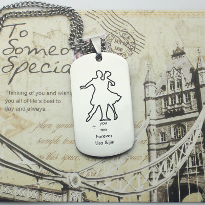 Dancing Theme Dog Tag Name Necklace - Name My Jewellery