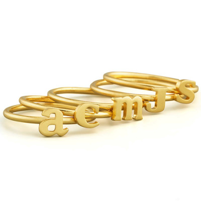 Stackable Initial Ring 18ct Gold Plated - Name My Jewellery