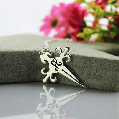 Silver St James Cross Name Necklace - Name My Jewellery
