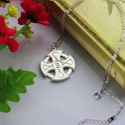 Engraved Celtic Cross Necklace Silver - Name My Jewellery