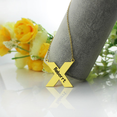 Personalised 18ct Gold Plated Silver St. Andrew Name Cross Necklace - Name My Jewellery