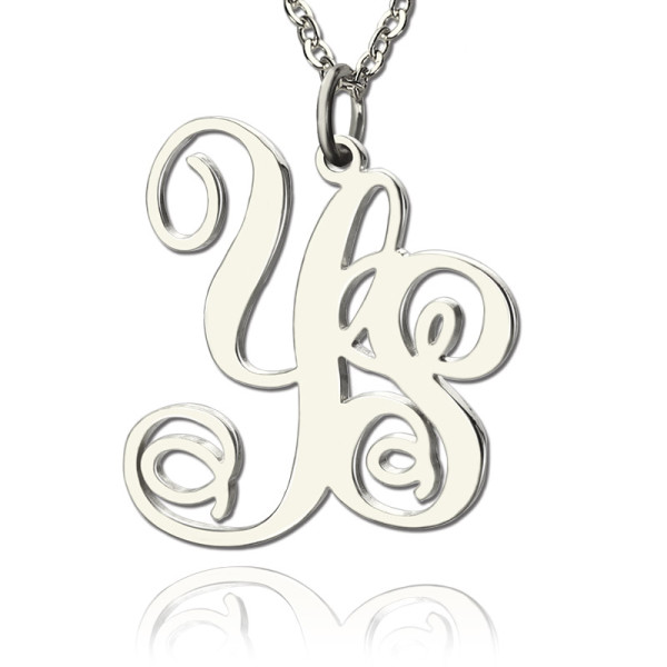 Personalised Sterling Silver 2 Initial Monogram Necklace - Name My Jewellery