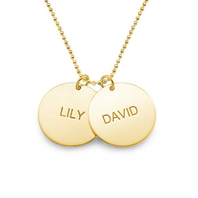18ct Gold Plated Silver Disc Pendant Necklace - Name My Jewellery