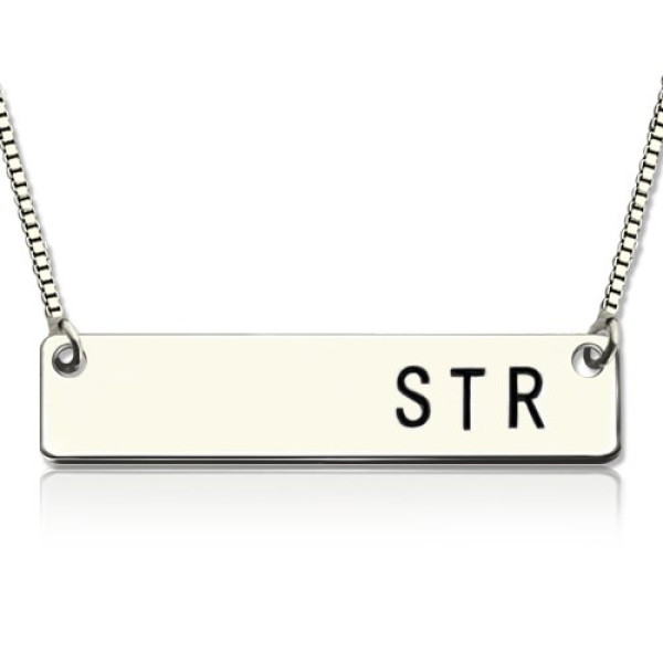 Sterling Silver Initial Bar Necklace - Name My Jewellery