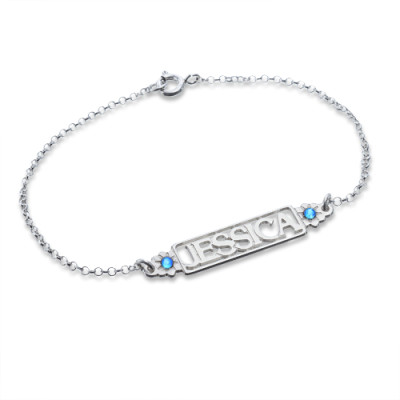 Birthstone Name Bracelet/Anklet  - Name My Jewellery