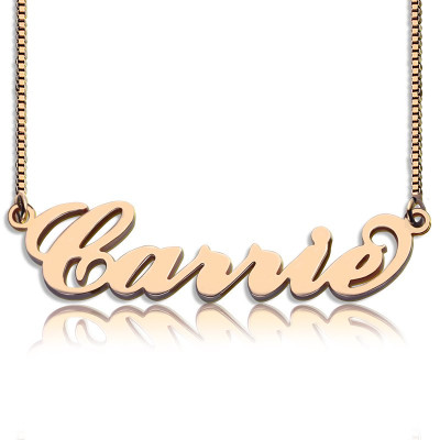 Carrie Name Necklace  Box Chain In 18ct Rose Gold Plated - Name My Jewellery