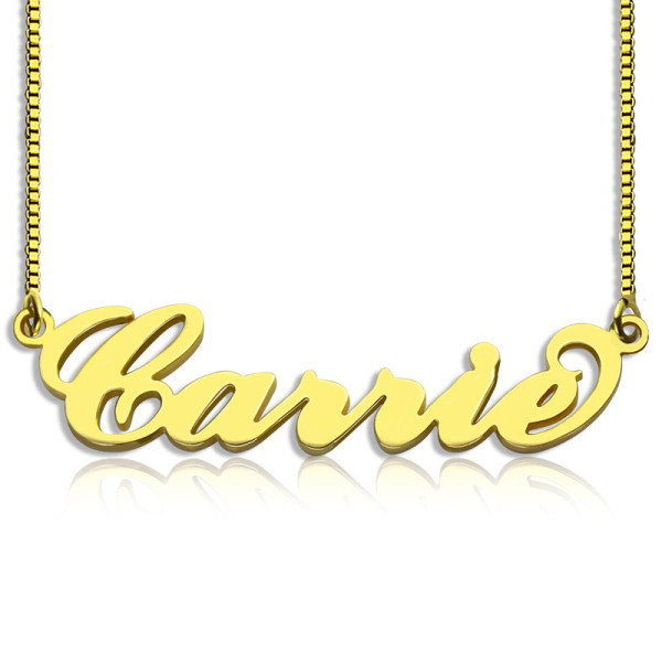 Gold Plated Sex and The City Carrie Name Necklace Box Chain - Name My Jewellery