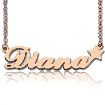 Rose Gold Plated Sex and The City Name Neckalce With Star - Name My Jewellery